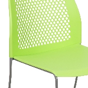 HERCULES Series 661 lb. Capacity Green Stack Chair with Air-Vent Back and Gray Powder Coated Sled Base, RUT-498A-GN-GG