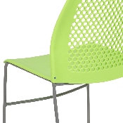 HERCULES Series 661 lb. Capacity Green Stack Chair with Air-Vent Back and Gray Powder Coated Sled Base, RUT-498A-GN-GG