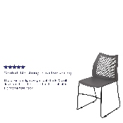 HERCULES Series 661 lb. Capacity Gray Stack Chair with Air-Vent Back and Black Powder Coated Sled Base, RUT-498A-GY-GG