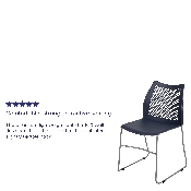 HERCULES Series 661 lb. Capacity Navy Stack Chair with Air-Vent Back and Gray Powder Coated Sled Base, RUT-498A-NY-GG