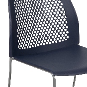 HERCULES Series 661 lb. Capacity Navy Stack Chair with Air-Vent Back and Gray Powder Coated Sled Base, RUT-498A-NY-GG