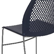 HERCULES Series 661 lb. Capacity Navy Stack Chair with Air-Vent Back and Gray Powder Coated Sled Base, RUT-498A-NY-GG
