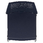 HERCULES Series 661 lb. Capacity Navy Stack Chair with Air-Vent Back and Gray Powder Coated Sled Base, RUT-498A-NY-GG