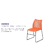 HERCULES Series 661 lb. Capacity Orange Stack Chair with Air-Vent Back and Black Powder Coated Sled Base, RUT-498A-ORANGE-GG