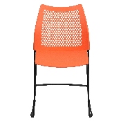 HERCULES Series 661 lb. Capacity Orange Stack Chair with Air-Vent Back and Black Powder Coated Sled Base, RUT-498A-ORANGE-GG