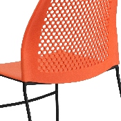 HERCULES Series 661 lb. Capacity Orange Stack Chair with Air-Vent Back and Black Powder Coated Sled Base, RUT-498A-ORANGE-GG