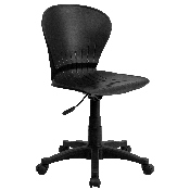 Mid-Back Black Plastic Swivel Task Office Chair, RUT-A103-BK-GG