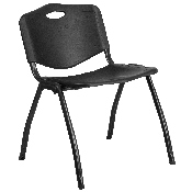 HERCULES Series 880 lb. Capacity Black Plastic Stack Chair, RUT-D01-BK-GG