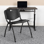 HERCULES Series 880 lb. Capacity Black Plastic Stack Chair, RUT-D01-BK-GG
