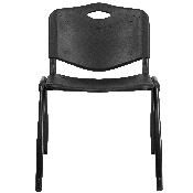 HERCULES Series 880 lb. Capacity Black Plastic Stack Chair, RUT-D01-BK-GG