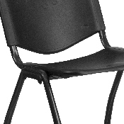 HERCULES Series 880 lb. Capacity Black Plastic Stack Chair, RUT-D01-BK-GG