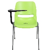 Green Ergonomic Shell Chair with Right Handed Flip-Up Tablet Arm, RUT-EO1-GN-RTAB-GG