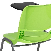 Green Ergonomic Shell Chair with Right Handed Flip-Up Tablet Arm, RUT-EO1-GN-RTAB-GG