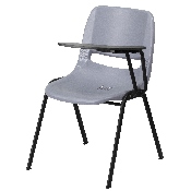 Gray Ergonomic Shell Chair with Left Handed Flip-Up Tablet Arm, RUT-EO1-GY-LTAB-GG