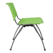 HERCULES Series 880 lb. Capacity Green Plastic Stack Chair with Titanium Gray Powder Coated Frame, RUT-F01A-GN-GG