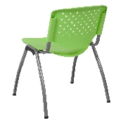 HERCULES Series 880 lb. Capacity Green Plastic Stack Chair with Titanium Gray Powder Coated Frame, RUT-F01A-GN-GG
