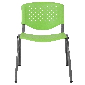 HERCULES Series 880 lb. Capacity Green Plastic Stack Chair with Titanium Gray Powder Coated Frame, RUT-F01A-GN-GG