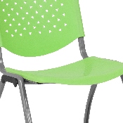 HERCULES Series 880 lb. Capacity Green Plastic Stack Chair with Titanium Gray Powder Coated Frame, RUT-F01A-GN-GG