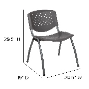 HERCULES Series 880 lb. Capacity Gray Plastic Stack Chair with Titanium Gray Powder Coated Frame, RUT-F01A-GY-GG