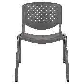 HERCULES Series 880 lb. Capacity Gray Plastic Stack Chair with Titanium Gray Powder Coated Frame, RUT-F01A-GY-GG