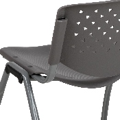 HERCULES Series 880 lb. Capacity Gray Plastic Stack Chair with Titanium Gray Powder Coated Frame, RUT-F01A-GY-GG