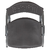 HERCULES Series 880 lb. Capacity Gray Plastic Stack Chair with Titanium Gray Powder Coated Frame, RUT-F01A-GY-GG