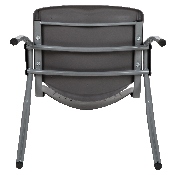 HERCULES Series 880 lb. Capacity Gray Plastic Stack Chair with Titanium Gray Powder Coated Frame, RUT-F01A-GY-GG