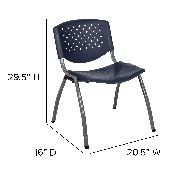 HERCULES Series 880 lb. Capacity Navy Plastic Stack Chair with Titanium Gray Powder Coated Frame, RUT-F01A-NY-GG
