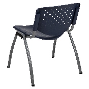 HERCULES Series 880 lb. Capacity Navy Plastic Stack Chair with Titanium Gray Powder Coated Frame, RUT-F01A-NY-GG