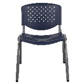 HERCULES Series 880 lb. Capacity Navy Plastic Stack Chair with Titanium Gray Powder Coated Frame, RUT-F01A-NY-GG