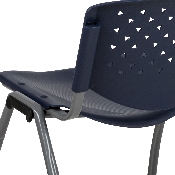 HERCULES Series 880 lb. Capacity Navy Plastic Stack Chair with Titanium Gray Powder Coated Frame, RUT-F01A-NY-GG