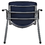 HERCULES Series 880 lb. Capacity Navy Plastic Stack Chair with Titanium Gray Powder Coated Frame, RUT-F01A-NY-GG
