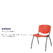 HERCULES Series 880 lb. Capacity Orange Plastic Stack Chair with Titanium Gray Powder Coated Frame, RUT-F01A-OR-GG