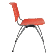 HERCULES Series 880 lb. Capacity Orange Plastic Stack Chair with Titanium Gray Powder Coated Frame, RUT-F01A-OR-GG