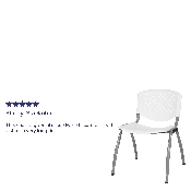 HERCULES Series 880 lb. Capacity White Plastic Stack Chair with Titanium Gray Powder Coated Frame, RUT-F01A-WH-GG