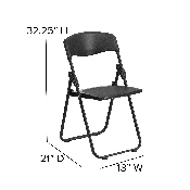 HERCULES Series 500 lb. Capacity Heavy Duty Black Plastic Folding Chair with Built-in Ganging Brackets, RUT-I-BLACK-GG