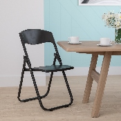 HERCULES Series 500 lb. Capacity Heavy Duty Black Plastic Folding Chair with Built-in Ganging Brackets, RUT-I-BLACK-GG