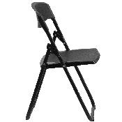 HERCULES Series 500 lb. Capacity Heavy Duty Black Plastic Folding Chair with Built-in Ganging Brackets, RUT-I-BLACK-GG