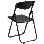 HERCULES Series 500 lb. Capacity Heavy Duty Black Plastic Folding Chair with Built-in Ganging Brackets, RUT-I-BLACK-GG