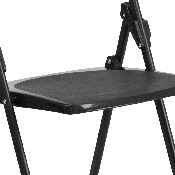 HERCULES Series 500 lb. Capacity Heavy Duty Black Plastic Folding Chair with Built-in Ganging Brackets, RUT-I-BLACK-GG