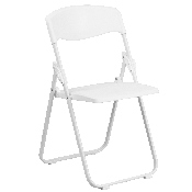 HERCULES Series 500 lb. Capacity Heavy Duty White Plastic Folding Chair with Built-in Ganging Brackets, RUT-I-WHITE-GG