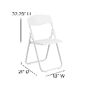 HERCULES Series 500 lb. Capacity Heavy Duty White Plastic Folding Chair with Built-in Ganging Brackets, RUT-I-WHITE-GG