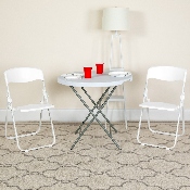 HERCULES Series 500 lb. Capacity Heavy Duty White Plastic Folding Chair with Built-in Ganging Brackets, RUT-I-WHITE-GG