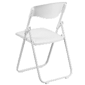HERCULES Series 500 lb. Capacity Heavy Duty White Plastic Folding Chair with Built-in Ganging Brackets, RUT-I-WHITE-GG