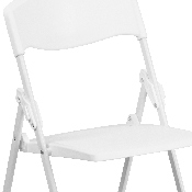 HERCULES Series 500 lb. Capacity Heavy Duty White Plastic Folding Chair with Built-in Ganging Brackets, RUT-I-WHITE-GG