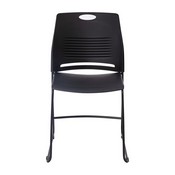HERCULES Series Commercial Grade 660 lb. Capacity Black Plastic Stack Chair with Black Powder Coated Sled Base Frame and Integrated Carrying Handle, RUT-NC499A-BK-GG