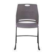 HERCULES Series Commercial Grade 660 lb. Capacity Gray Plastic Stack Chair with Black Powder Coated Sled Base Frame and Integrated Carrying Handle, RUT-NC499A-GY-GG
