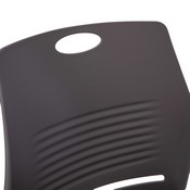 HERCULES Series Commercial Grade 660 lb. Capacity Gray Plastic Stack Chair with Black Powder Coated Sled Base Frame and Integrated Carrying Handle, RUT-NC499A-GY-GG