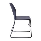 HERCULES Series Commercial Grade 660 lb. Capacity Navy Plastic Stack Chair with Black Powder Coated Sled Base Frame and Integrated Carrying Handle, RUT-NC499A-NAVY-GG