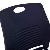 HERCULES Series Commercial Grade 660 lb. Capacity Navy Plastic Stack Chair with Black Powder Coated Sled Base Frame and Integrated Carrying Handle, RUT-NC499A-NAVY-GG